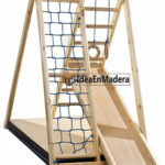 Juego Infantil de madera Mod MI015 escalera de madera y de cuerda